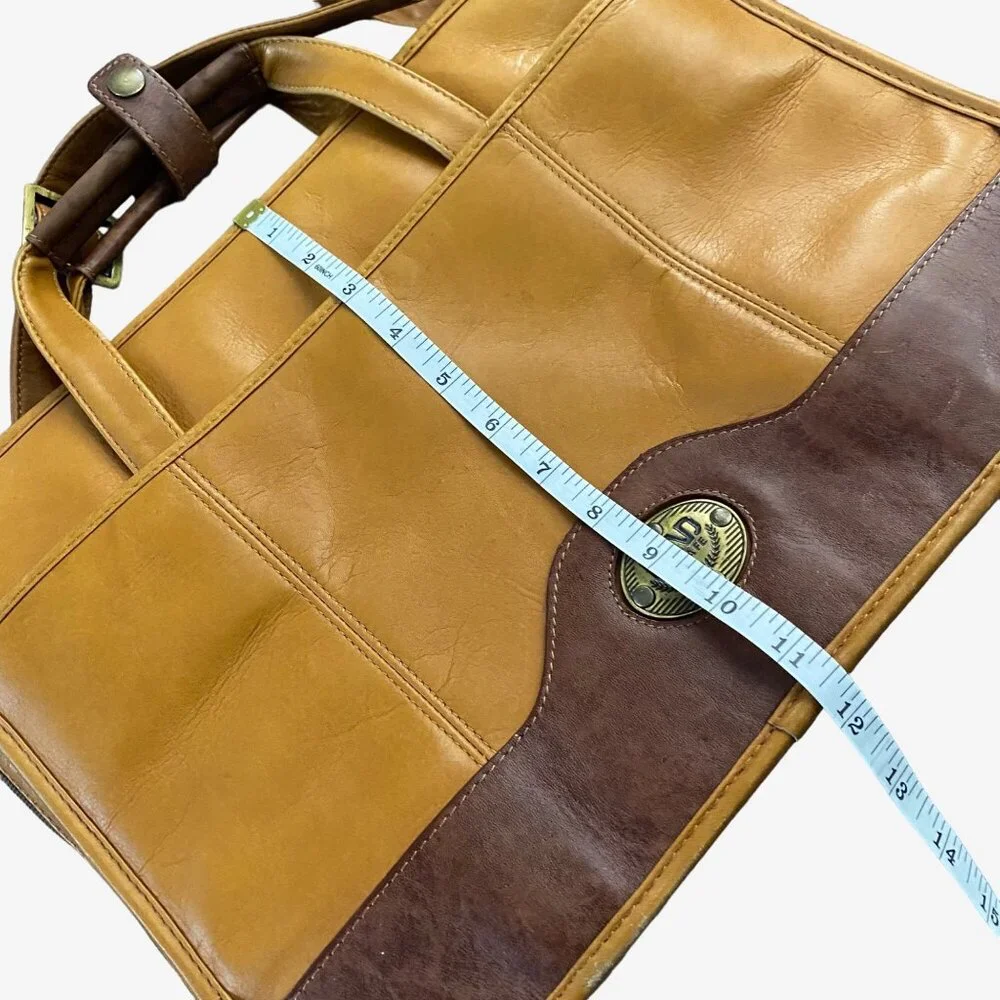 Vintage Land Santa Fe Leather Briefcase Laptop Bag